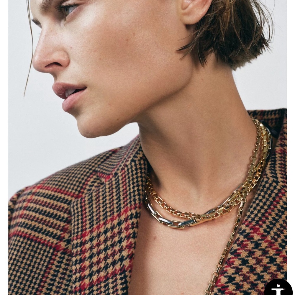 Zara- Elegant Gold and Silver Chain Necklace